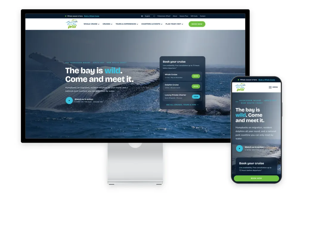 Jervis Bay Wild website by Webics on desktop and mobile